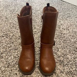 Toddler girl brown riding boots